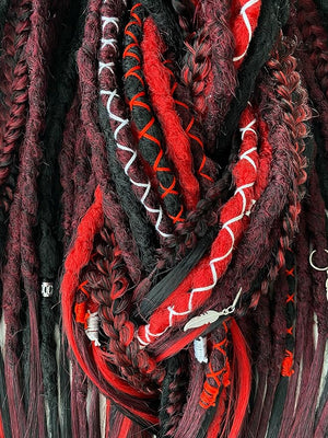 Daddy Dread Dreadlock Extensions Textured Dreadlocks set Black Cherry Length - 20 inches