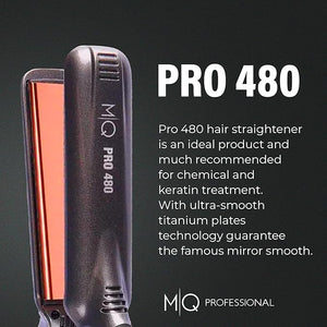 MQ Professional Hair Straightener - Titanium Flat Iron Pro 480¡ÆF - Brazilian Expertise - Bivolt, Anatomic Design, Ultra-Smooth - 17 Temperature Settings ? Ideal for Professional Use
