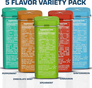 Viter Energy 40mg Caffeine Mints - Sugar Free B Vitamins Vegan Boosts Fast Energized Alert Focus Caffeinated Nootropic Supplement Pills (Variety Flavors 20pcs 5 Pack 100pcs Total)