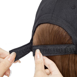 TESS Hat Wigs for Women Baseball Cap with Hair Attached Short Straight Synthetic Hair 6