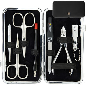 3 Swords Germany - brand quality 7 piece manicure pedicure grooming kit set for professional finger &amp toe nail care scissors clipper fashion leather case in gift box Made by 3 Swords Germany (627