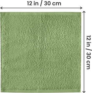 Utopia Towels 24 Pack Cotton Washcloths Set 100% Ring Spun Cotton Premium Quality Flannel Face Cloths Highly Absorbent and Soft Feel Fingertip Towels Sage Green