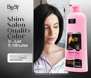 Hair Dye Shampoo Black ? 2-in-1 Shampoo Color Hair Dye for Quick Gray Coverage ? Semi Permanent Hair Color for Men and Women ? 500ml