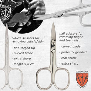 3 Swords Germany - brand quality 7 piece manicure pedicure grooming kit set for professional finger &amp; toe nail care scissors clipper fashion leather case in gift box, Made by 3 Swords Germany (628