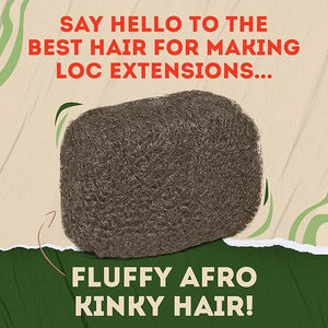 Locsanity Afro Kinky 100% Bulk Natural Human Hair - Braiding Hair for Dreadlocks Loc Repair Dreadlock Extensions Twists Braids - 8 Inches Long 1 Oz #4