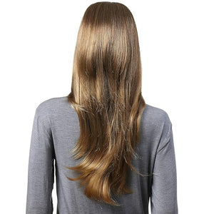 Onedor 23" Curly Hair Women Ladies 3/4 Half Wig Premium Japanese Synthetic fibers Wigs with Secured Mesh Head Cap (Slightly Curl, 1416T)