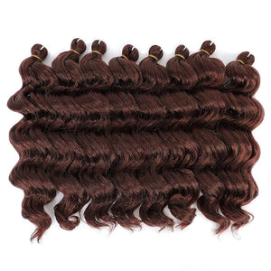 Ocean Wave Crochet Hair Deep Wave Crochet Natural Curly Ocean Wave Braids Synthetic Braiding Hair Extensions 8 Packs (14 Inch (Pack of 8) 4/8/33/39)