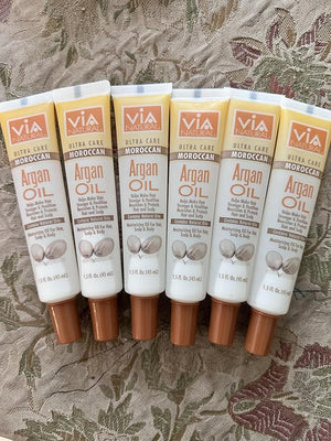 VIA Natural Ultra Care Moroccan Argan Oil Moisturizing Oil For Hair Body &amp Scalp (6 Pack)