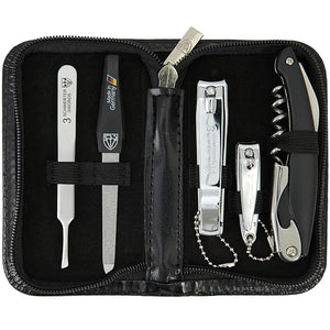 3 Swords Germany - brand quality 5 piece manicure pedicure grooming kit set for professional finger &amp toe nail care scissors clipper fashion leather case in gift box Made by 3 Swords (00804)