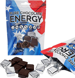 Pure Chocolate Energy Chews - with Caffeine - Dark Chocolate (30 Count)
