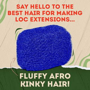 Locsanity Afro Kinky 100% Bulk Natural Human Hair - Braiding Hair for Dreadlocks Loc Repair Dreadlock Extensions Twists Braids - 8 Inches Long 1 Oz