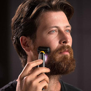 MicroTouch SOLO Titanium Rechargeable Beard &amp Body Razor that Trims Edges Shaves and Grooms
