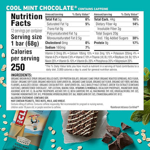CLIF BARS - Energy Bars - Cool Mint Chocolate - With Caffeine - Made with Organic Oats - Plant Based Food - Vegetarian - Kosher (2.4 Ounce Protein Bars 24 Count) Packaging May Vary