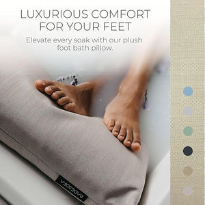 BADESOFA¢ç Luxury Bath Tub Pillow for Feet | Premium-Quality Materials | Comfortable &amp Quick-Drying | Washable Bath Cushion in Beige | Home Spa Accessories | Universal Fit for Any Bathtub