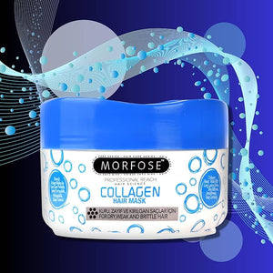 Morfose Professional Milk Therapy Hair Mask for Dry Damaged or Brittle Strands 12 Essential Amino Acids and Proteins Fuller Healthier Softer look (large 16.9 Fl Oz) (Collagen)