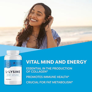 Vimergy L-Lysine ? Promotes Healthy Skin, Hair &amp; Nails* ? Supports Healthy Metabolism* ? Vegan, Non-GMO &amp; Gluten-Free ? 270 Capsules