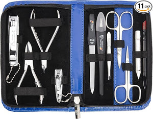 3 Swords Germany - brand quality 11 piece manicure pedicure grooming kit set for professional finger &amp toe nail care scissors clipper fashion leather case in gift box Made by 3 Swords