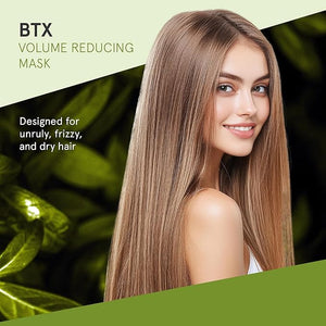 INOAR BTX Antifrizz Hair Volume Reduction Mask with Argan Oil &amp Hyaluronic Acid for Frizz Control &amp Deep Nourishment 6.7 oz