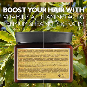 Saryna Key Damage Repair Treatment Butter Mask - African Shea Butter for Dry Hair Treatment - Rejuvenating Butter Moisturizer with Natural Keratin and Vitamins A E F (500ml/16.9oz)