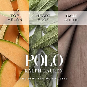 RALPH LAUREN FRAGRANCES - Polo Blue - Men's Deodorant - Aquatic &amp Fresh - With Citrus Sage and Suede - Alcohol-Free Long Lasting - 2.6 Oz