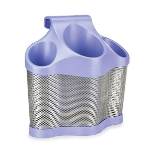 Polder Style Station Hair Tool Organizer for Hair Dryer Curling Iron Hair Straightener Easy-to-Store Hair Styling Station Periwinkle and Silver