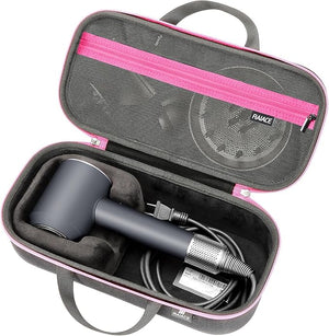 RAIACE Hard Storage Case Compatible with dyson Hair Dryer Travel Carrying Bag. (for sale is case only). - Black(Black Lining)