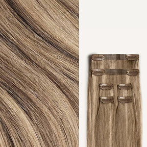 Luxy 100% Remy Human Hair Extensions for Thin Hair Thinning Hair Fill-Ins ? 6 Seamless Wefts Multi-Dimensional Color Blend - Natural-Looking Volume &amp Coverage 50 grams 12 Dimensional Natural Blon
