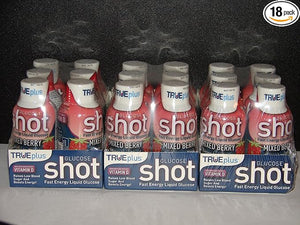 True Plus Glucose Liquid Shots Mixed Berry Flavor 2oz - 18 Pack