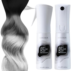 Just Color Hair Dye Spray | Semi-Permanent | 10-Minute Process | Custom Color Options | Carbon Grey Hair Dye | Leave in Conditioner | Ammonia &amp PPD Free | Lasts 8-12 Washes | Pack of 2