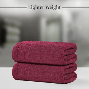 Tens Towels Pack of 4 Extra Large Bath Towels 30 x 60 Inches 100% Cotton Larger &amp Lighter Weight Quicker to Dry Super Soft and Absorbent Perfect for Bathroom Burgundy