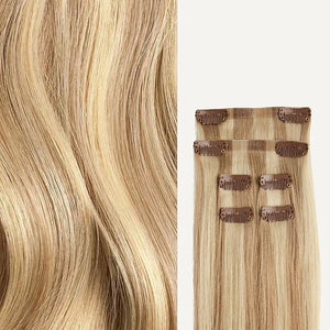 Luxy 100% Remy Human Hair Extensions for Thin Hair Thinning Hair Fill-Ins ? 6 Seamless Wefts Multi-Dimensional Color Blend - Natural-Looking Volume &amp Coverage 95 grams 20 Dirty Blonde Highlights