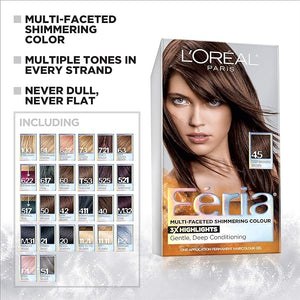 L'Oreal Paris Feria Multi-Faceted Shimmering Permanent Hair Color French Roast Hair Dye Kit Pack of 2
