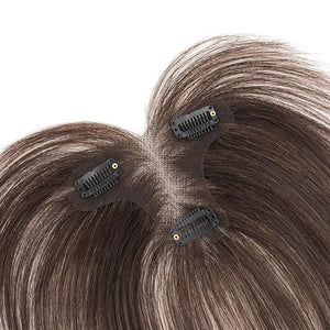 MY-LADY Clip in Bangs 100% Real Human Hair Extensions 360¡Æ Cover Clip on 3D Wispy Bangs for Women Topper Hairpieces for Women Dark Brown
