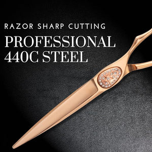 Saki Shears Ikigai Rose Gold Hairdresser Cutting Shears - 6 Inch Hair Scissors - For Students and Professional Use - Super Sharp and Durable - Rose Gold Titanium Finish