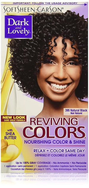 SoftSheen-Carson Dark and Lovely Reviving Colors Nourishing Color &amp Shine Natural Black 395