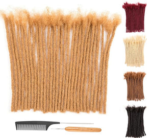 DAIXI 0.6cm Thickness #27 Blonde 8 Inch 60 Strands 100% Real Human Hair Dreadlock Extensions for Man/Women Full Handmade Permanent loc Extensions Bundles Can Be Dyed Bleached Curled Twisted