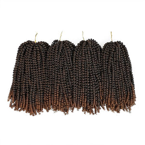 YEBO 4 Packs 12 inches Spring Twist Hair for Butterfly Locs Crochet Hair Ombre Colors Synthetic Braiding Hair Extensions for Woman(T30/12inch)