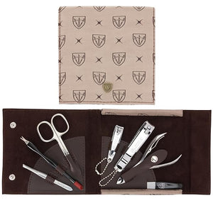 3 Swords Germany - brand quality 7 piece manicure pedicure grooming kit set for professional finger &amp; toe nail care scissors clipper textile case in gift box, Made in Germany