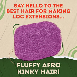 Locsanity Afro Kinky 100% Bulk Natural Human Hair - Braiding Hair for Dreadlocks Loc Repair Dreadlock Extensions Twists Braids - 16 Inches Long 1 Oz