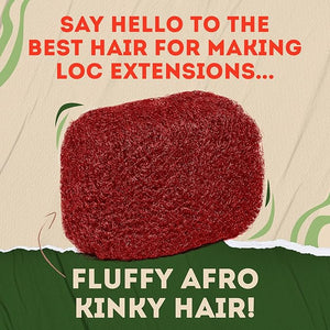 Locsanity Afro Kinky 100% Bulk Natural Human Hair - Braiding Hair for Dreadlocks Loc Repair Dreadlock Extensions Twists Braids - 8 Inches Long 1 Oz