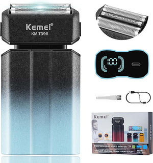 KEMEI Electric Razor for MenShaversFoil ShaverMens Electric Razors for Shaving Face/Beard Men's Electric ShaversCordlessUSB-C Fast RechargeableClose ShaveTravel/Home/BarberKEMEI T396