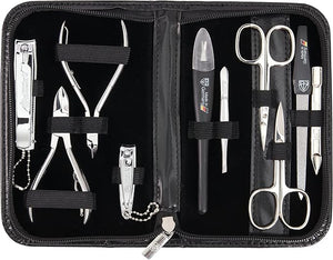 3 Swords Germany - brand quality 10 piece manicure pedicure grooming kit set for professional finger &amp toe nail care scissors clipper fashion leather case in gift box Made by 3 Swords (00286)