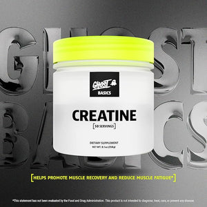 GHOST Basics Creatine Monohydrate Powder for Men &amp Women ? 5G Creapure Creatine Workout Supplement for Muscle Gain ? Vegan Soy Free &amp Gluten Free - 50 Servings