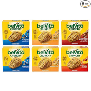 belVita Breakfast Bars Biscuits Variety Pack 4 Flavors 30 Total Packs 6 Boxes (4 Biscuits Per Pack)