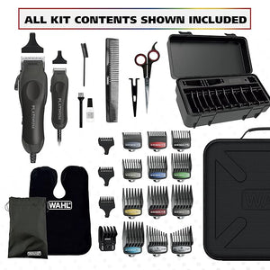 Wahl USA Pro Series Platinum Corded Clipper &amp Corded Trimmer for Home Haircutting with Color Coded Guide Combs ? Model 79804-100