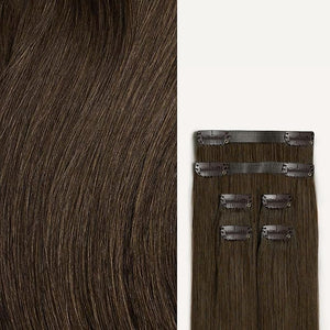 Luxy 100% Remy Human Hair Extensions for Thin Hair Thinning Hair Fill-Ins ? 6 Seamless Wefts Multi-Dimensional Color Blend - Natural-Looking Volume &amp Coverage 50 grams 12 Medium Natural Brown