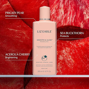 Liz Earle Smooth &amp Glow Tonic - Gentle Face Toner for Sensitive Skin Dark Spot Corrector &amp Pore Minimizer - Enriched with Antioxidant-Rich Botanicals to Reveal Ultra-Smooth Glowing Skin (200