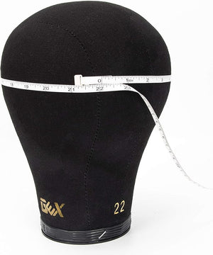 GEX 20-24 Canvas Cork Wig Block Mannequin Head for Wig Making Drying Styling Display with Table C Clamp Stand Holder (Black 21)