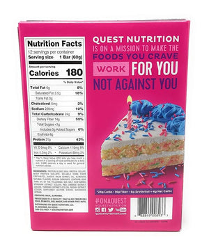 QUEST NUTRITION Birthday Cake Protein Bar 12 Count 2.12 OZ
