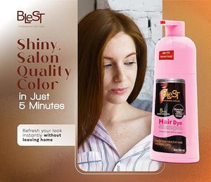 Hair Dye 2-in-1 Shampoo Color for Quick Gray Coverage ? Semi Permanent Hair Color for Men and Women ? 500ml (Brown Gold)